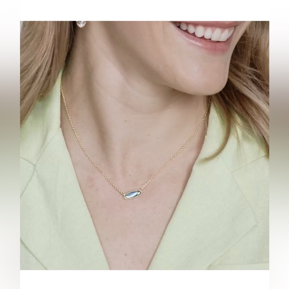 Kendra Scott Gold Necklace with Blue Pendant